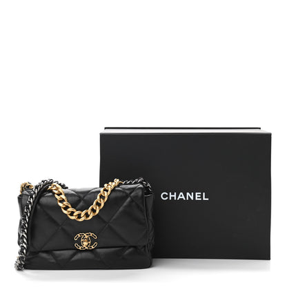 Chanel Goatskin Quilted Large Chanel 19 Flap Black 11 of 11