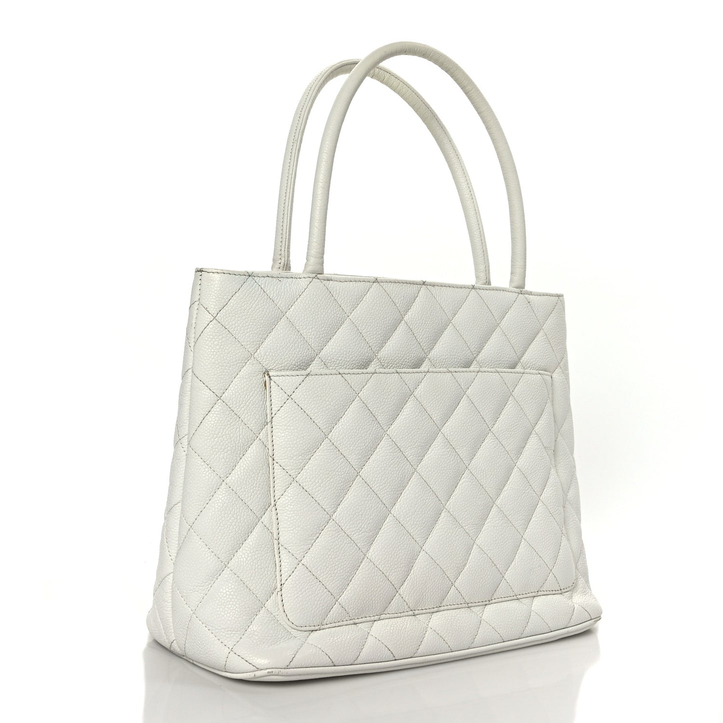 Caviar Quilted Medallion Tote White