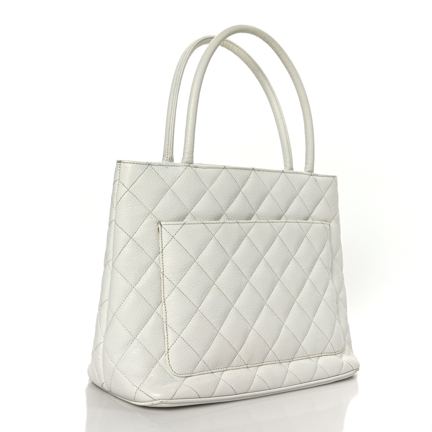 Chanel Caviar Quilted Medallion Tote White 3 of 12