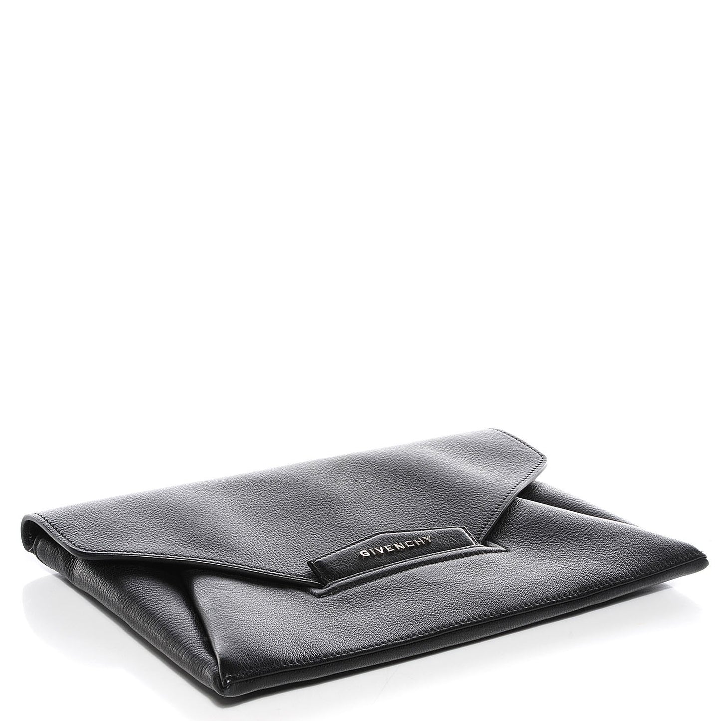 Sugar Goatskin Medium Antigona Envelope Clutch Black