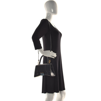 Balenciaga Shiny Box Calfskin Small Hourglass Top Handle Bag Black 5 of 13