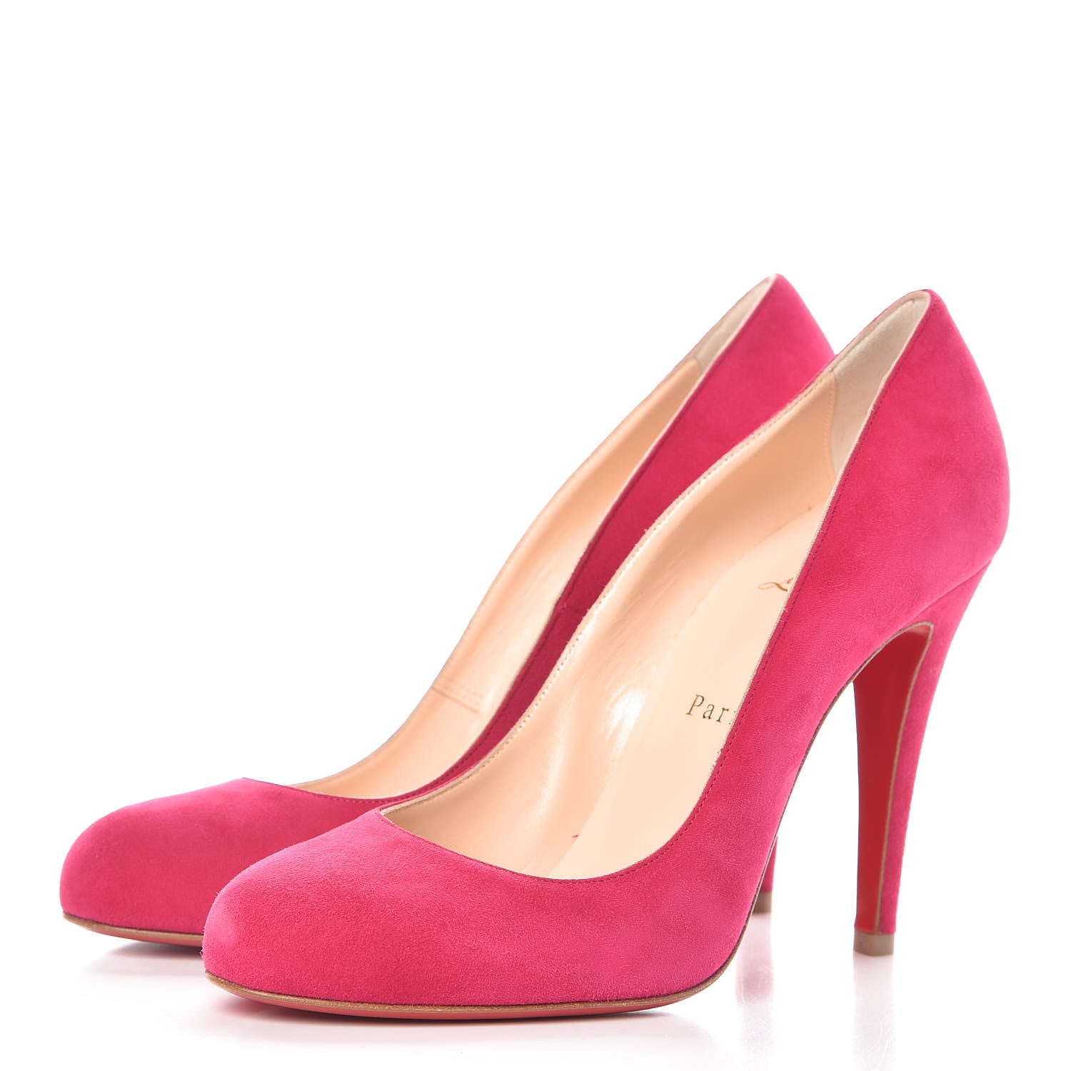 Christian Louboutin Suede Ron Ron 100 Pumps 38 Cyclamen 3 of 9