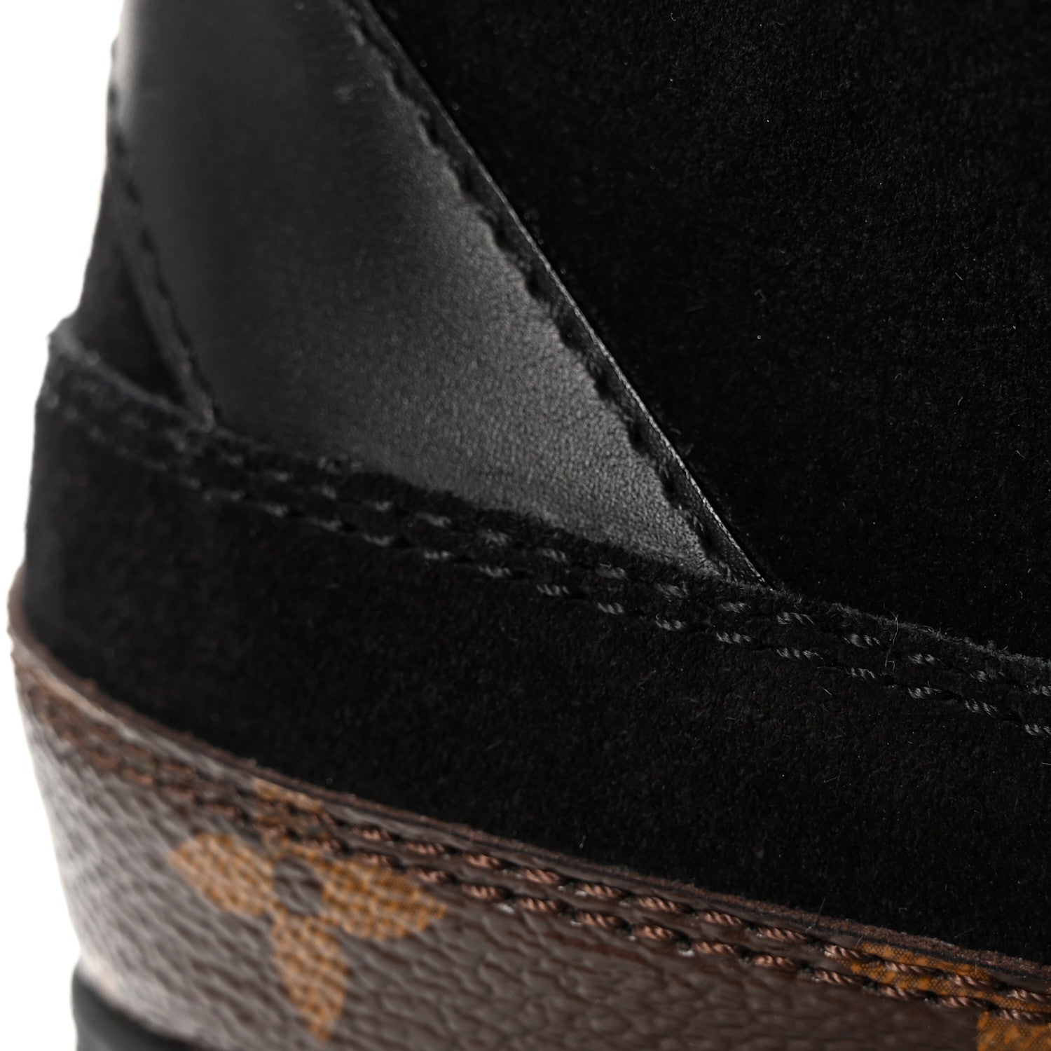 Louis Vuitton Suede Calfskin Monogram Laureate Platform Desert Boots 36 Black 13 of 15