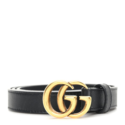 Gucci Calfskin Double G 20mm Belt 80 32 Black 1 of 4