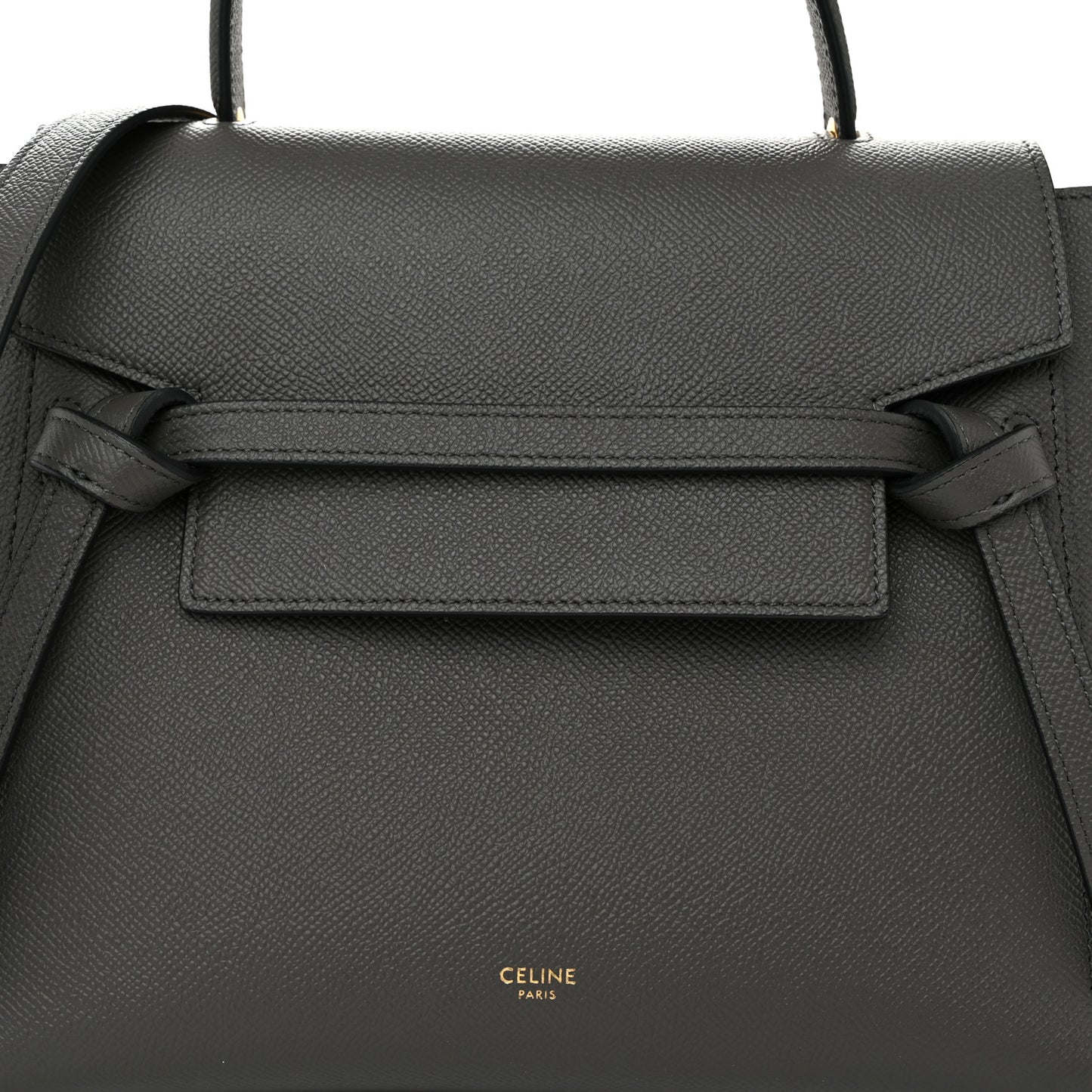 Grained Calfskin Micro Belt Bag Grey