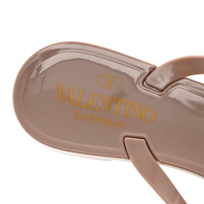 Valentino Garavani PVC Jelly Rockstud Bow Thong Sandals 36 Poudre 6 of 10