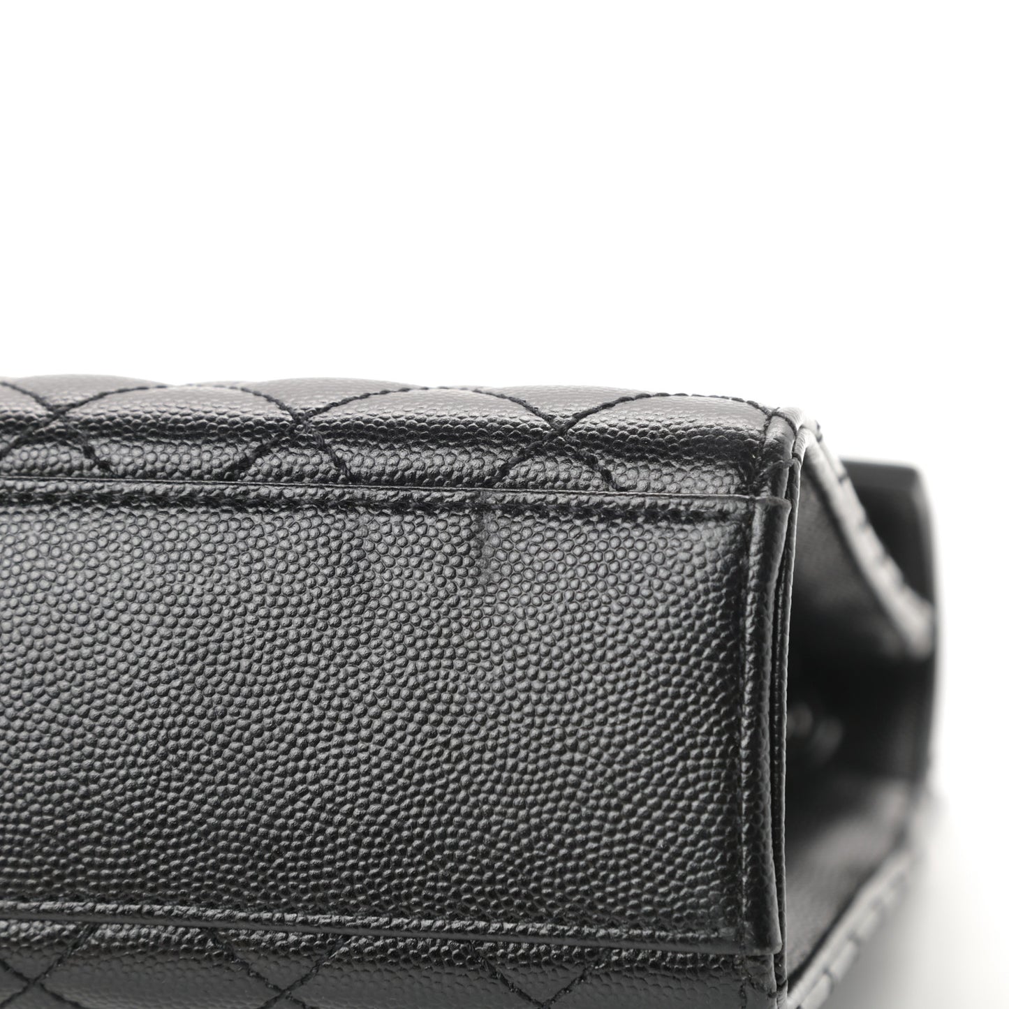 Grain De Poudre Textured Mixed Matelasse Large Triquilt Monogram Monochrome Satchel Black