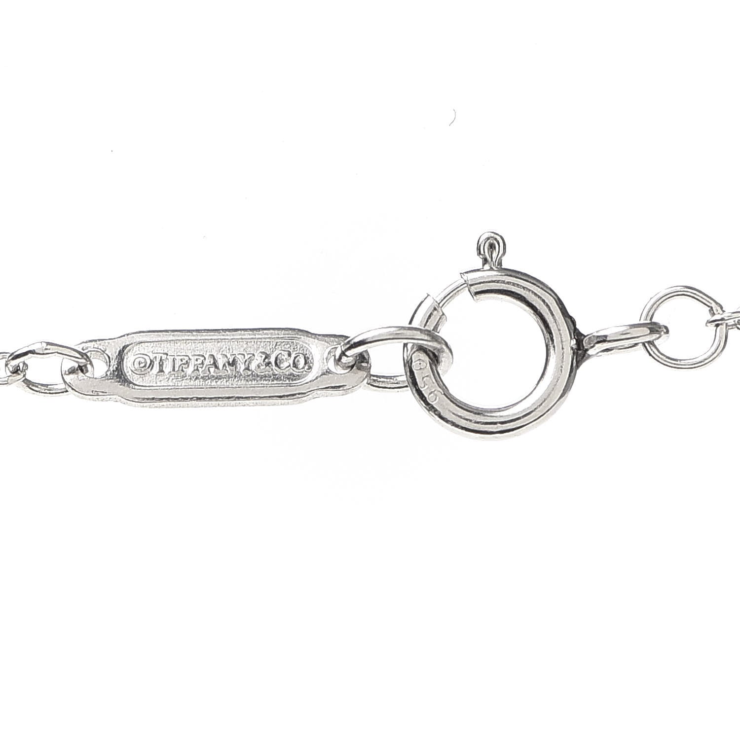 Tiffany Platinum Diamond Small Heart Lock Pendant Necklace 4 of 6