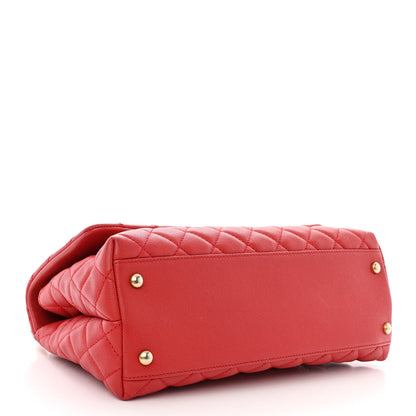 Chanel Caviar Quilted Small Coco Handle Flap Red 4 of 12