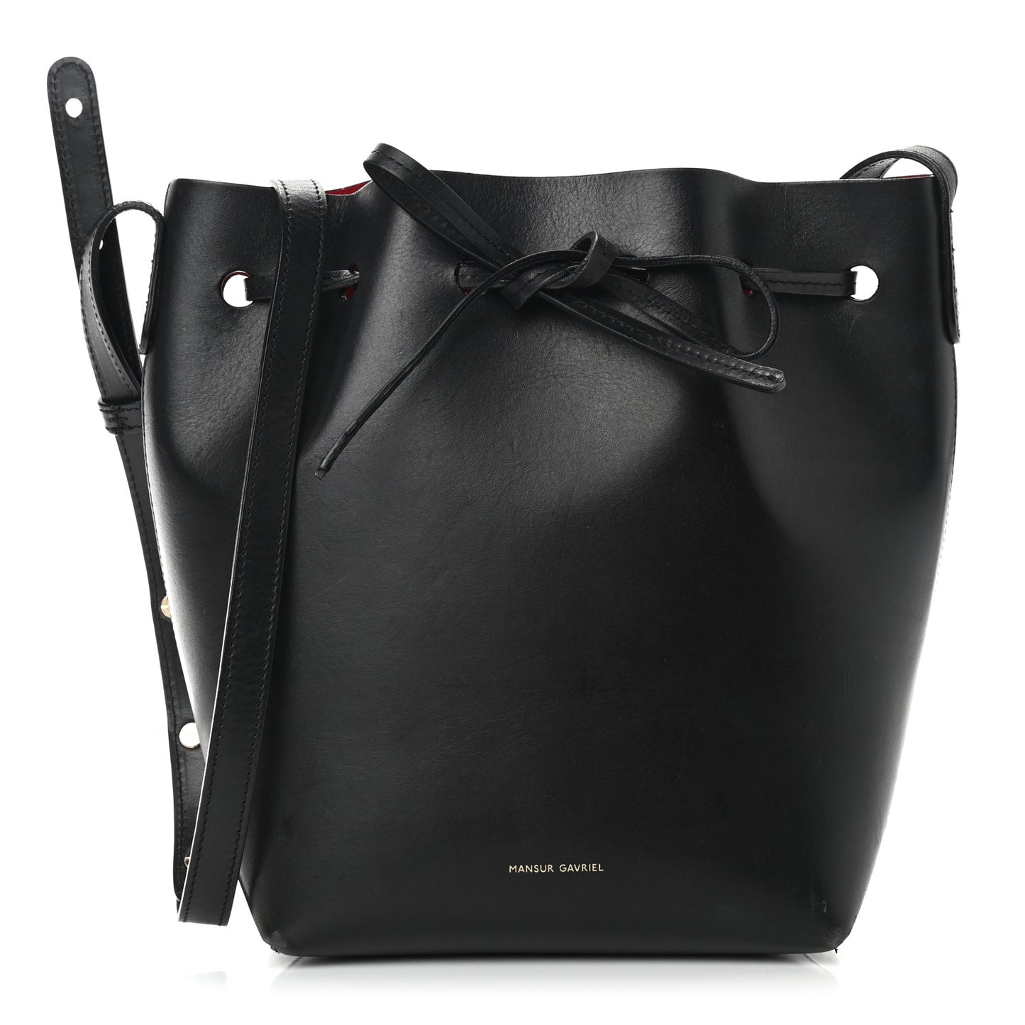 Calfskin Mini Bucket Bag Black Flamma