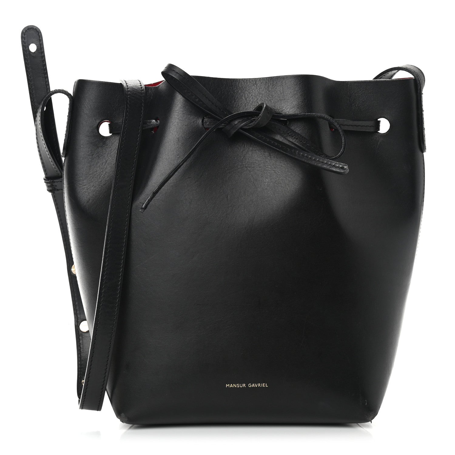 Mansur Gavriel Calfskin Mini Bucket Bag Black Flamma 1 of 11
