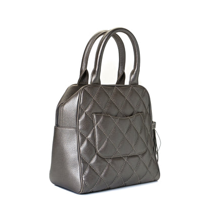 Chanel Metallic Caviar Quilted Vertical Bowler Light Gold 3 of 7