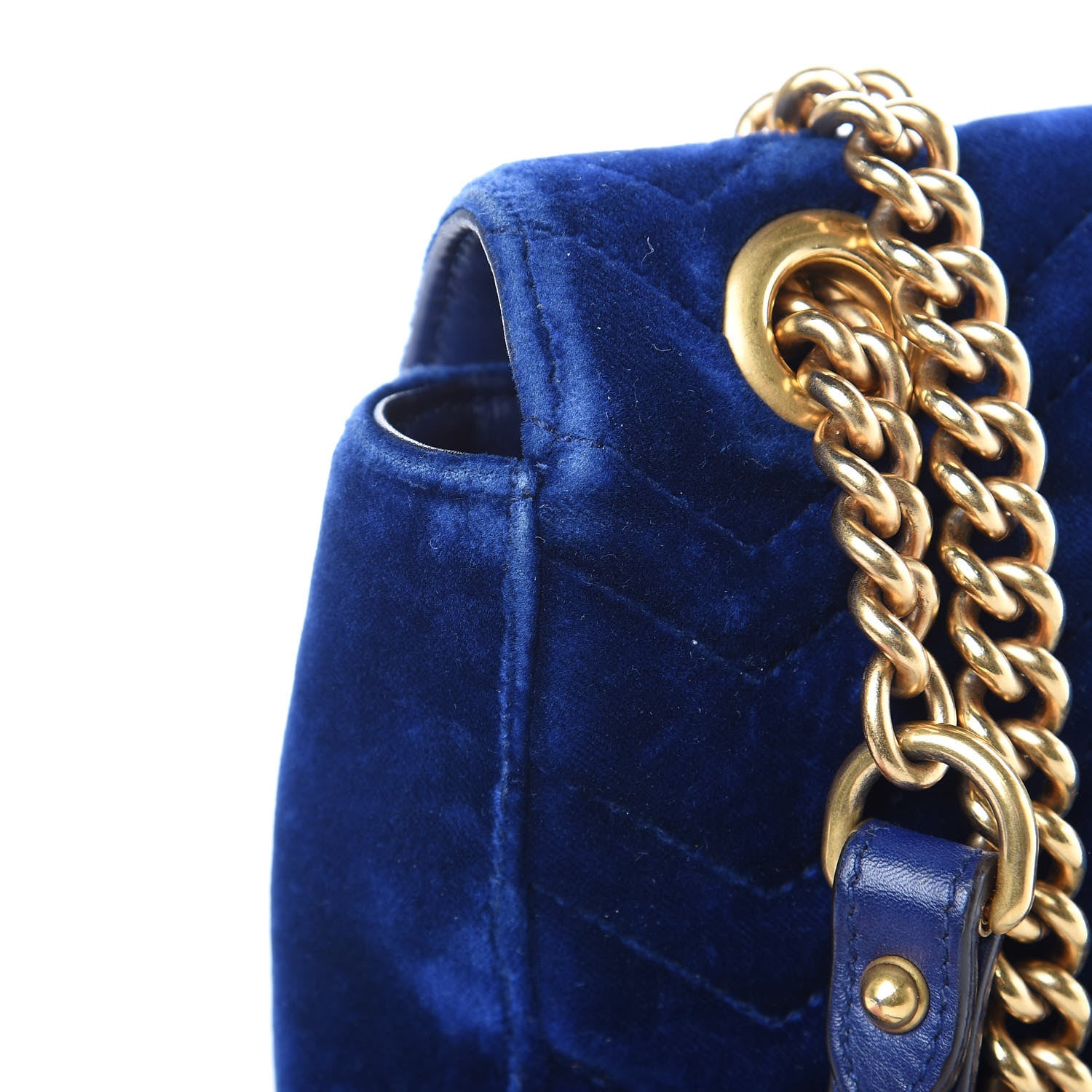 Gucci Velvet Matelasse Medium GG Marmont Shoulder Bag Cobalt Blue 14 of 20