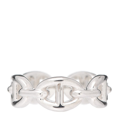 Hermes Sterling Silver PM Chaine d'Ancre Enchainee Band Ring 51 5.75 1 of 7