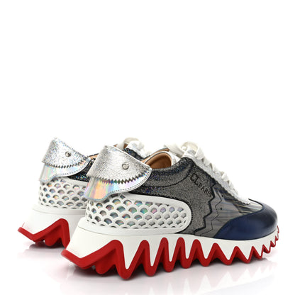 Christian Louboutin Laminated Nappa Calfskin Disco Queen Womens Loubishark Sneakers 37.5 Multicolor 4 of 9