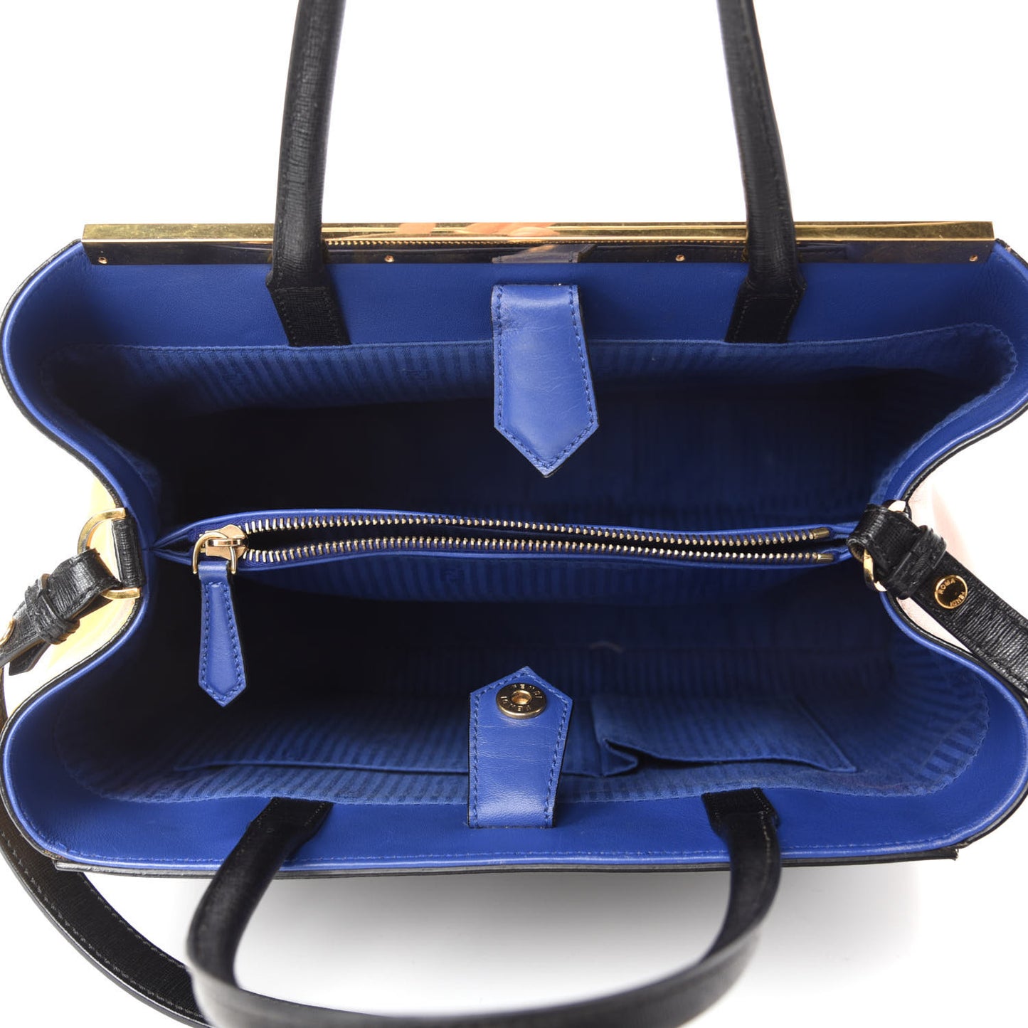 Vitello Elite Bi-Color Regular 2Jours Tote Black