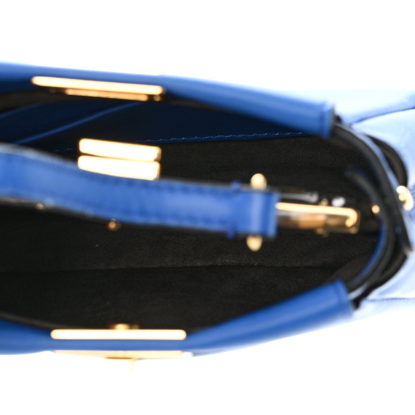 Shiny Nappa Micro Peekaboo Iconic Satchel Bluette