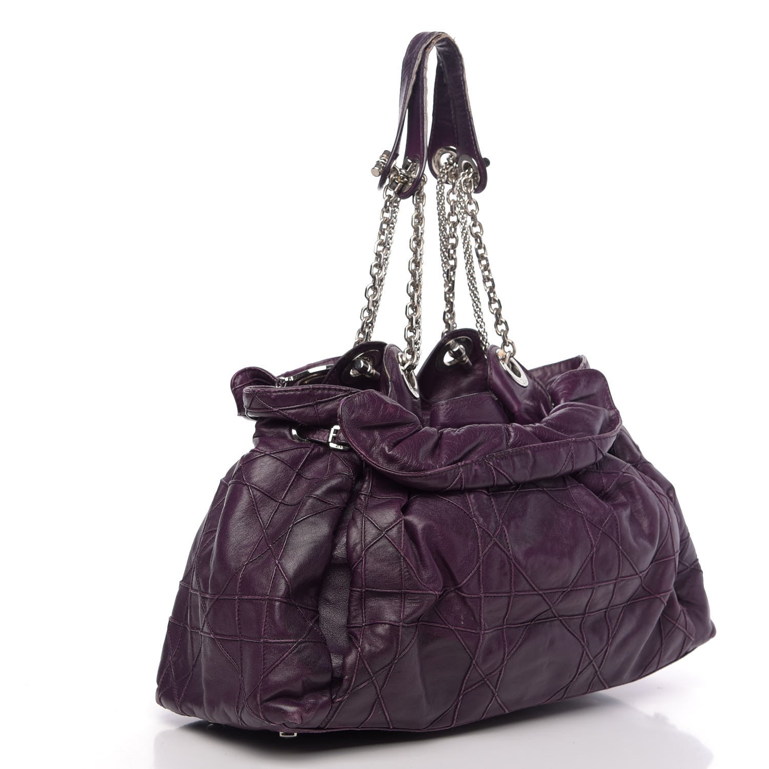 Christian Dior Lambskin Cannage Medium Le Trente Tote Purple 3 of 18