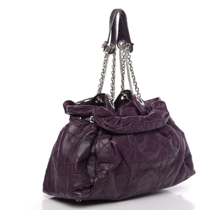 Christian Dior Lambskin Cannage Medium Le Trente Tote Purple 3 of 18