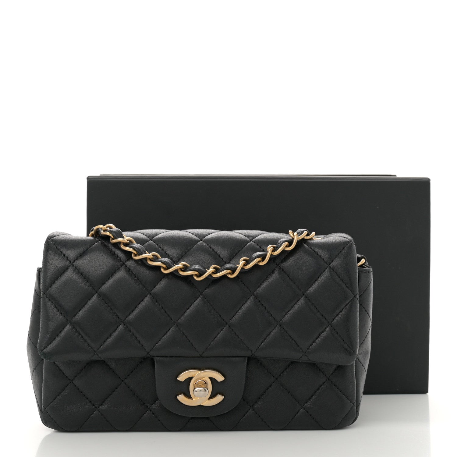 Chanel Lambskin Quilted Mini Rectangular Flap Black 12 of 12