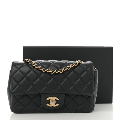 Chanel Lambskin Quilted Mini Rectangular Flap Black 12 of 12