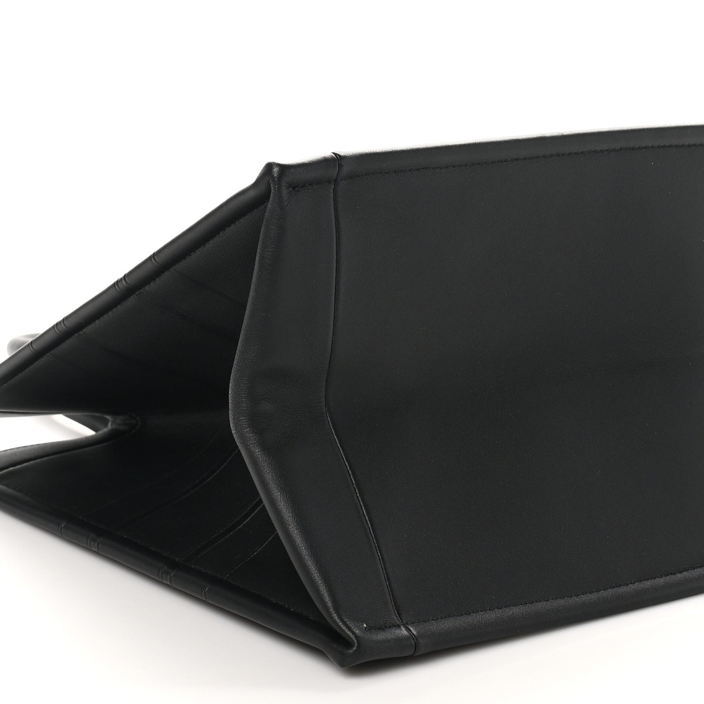 Calfskin Embossed Medium Book Tote Black