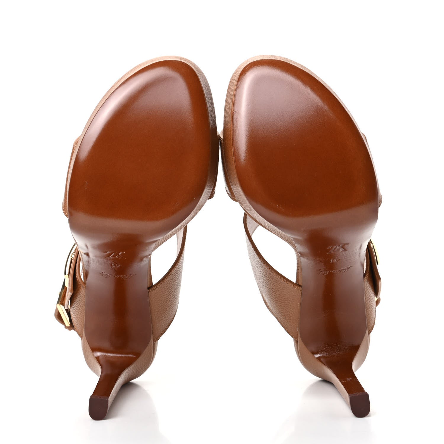 Louis Vuitton Grained Calfskin Horizon Platform Sandals 41 Cognac 6 of 10