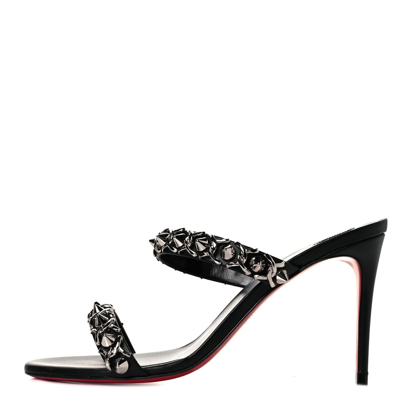 Kid Just Chain Stiletto Slide Sandals 37 Black