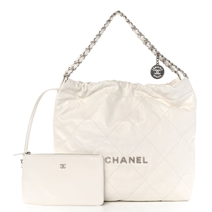 Chanel Shiny Calfskin Quilted Chanel 22 White 3 of 11
