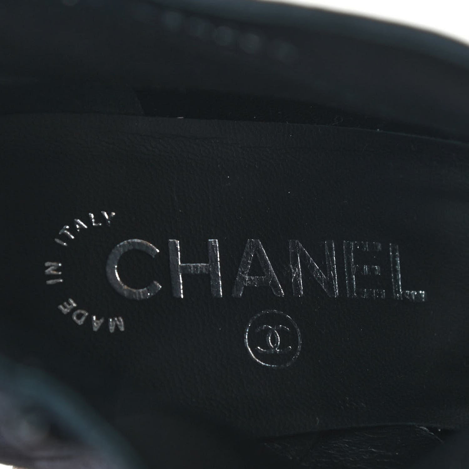 Chanel Suede Calfskin Patent Quilted Peep Toe Short Boots 38 Dark Grey 7 of 11