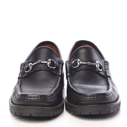 Gucci Laredo Calf Horsebit Lug Sole Loafers 6.5 Black 2 of 14
