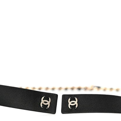 Chanel Lambskin Chain CC Bow Belt M 80 32 Black 3 of 4
