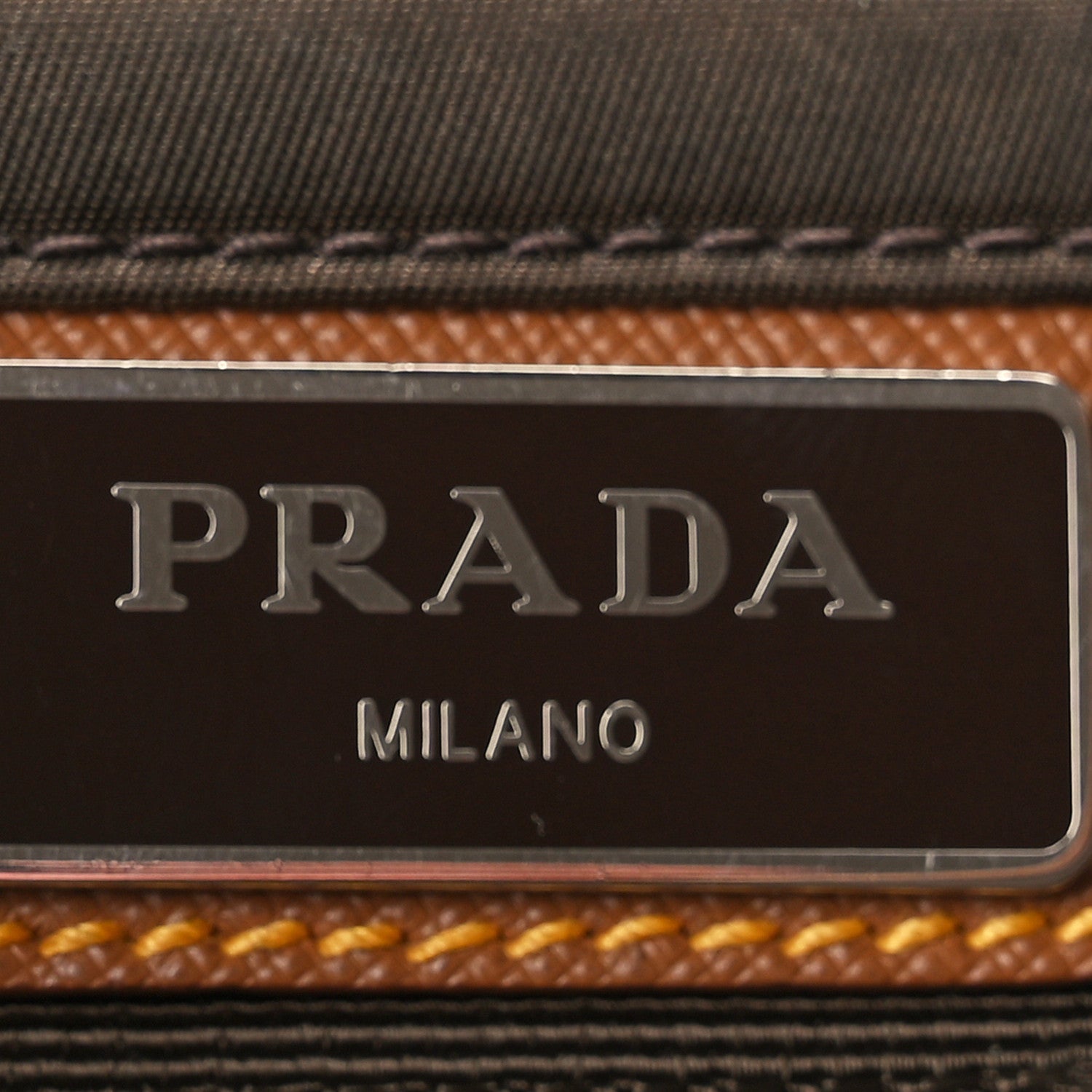 Prada Re-Nylon Saffiano Pocket Double Snap Buckle Shoulder Bag Bruciato Caramel 7 of 12