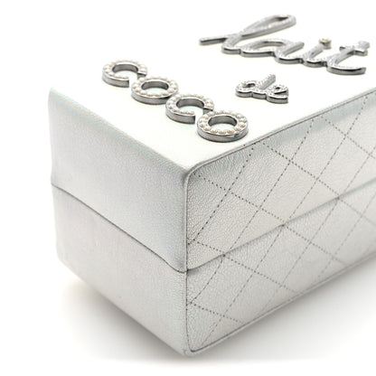 Chanel Metallic Goatskin Lait de Coco Milk Carton Bag Silver 9 of 9