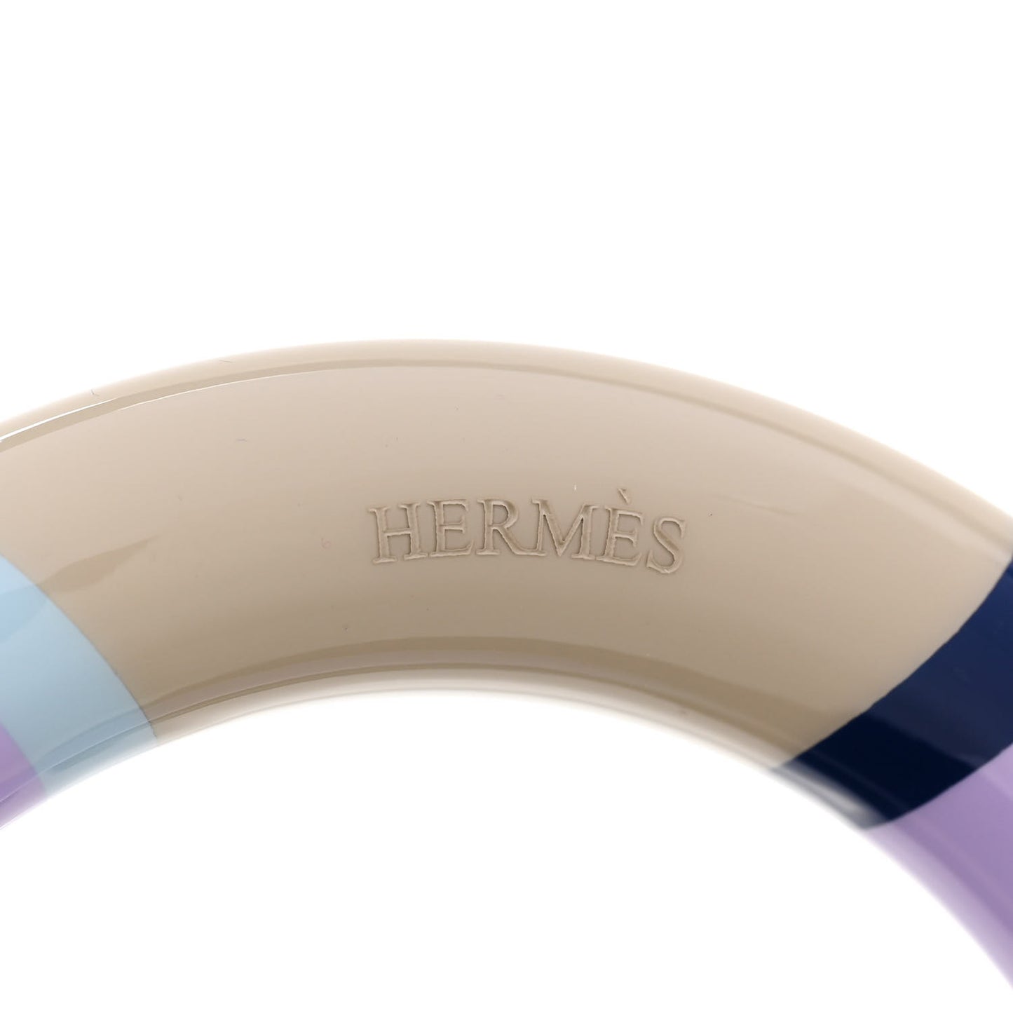 Lacquered Wood H Equipe GM Bangle Bracelet T2 Lilas