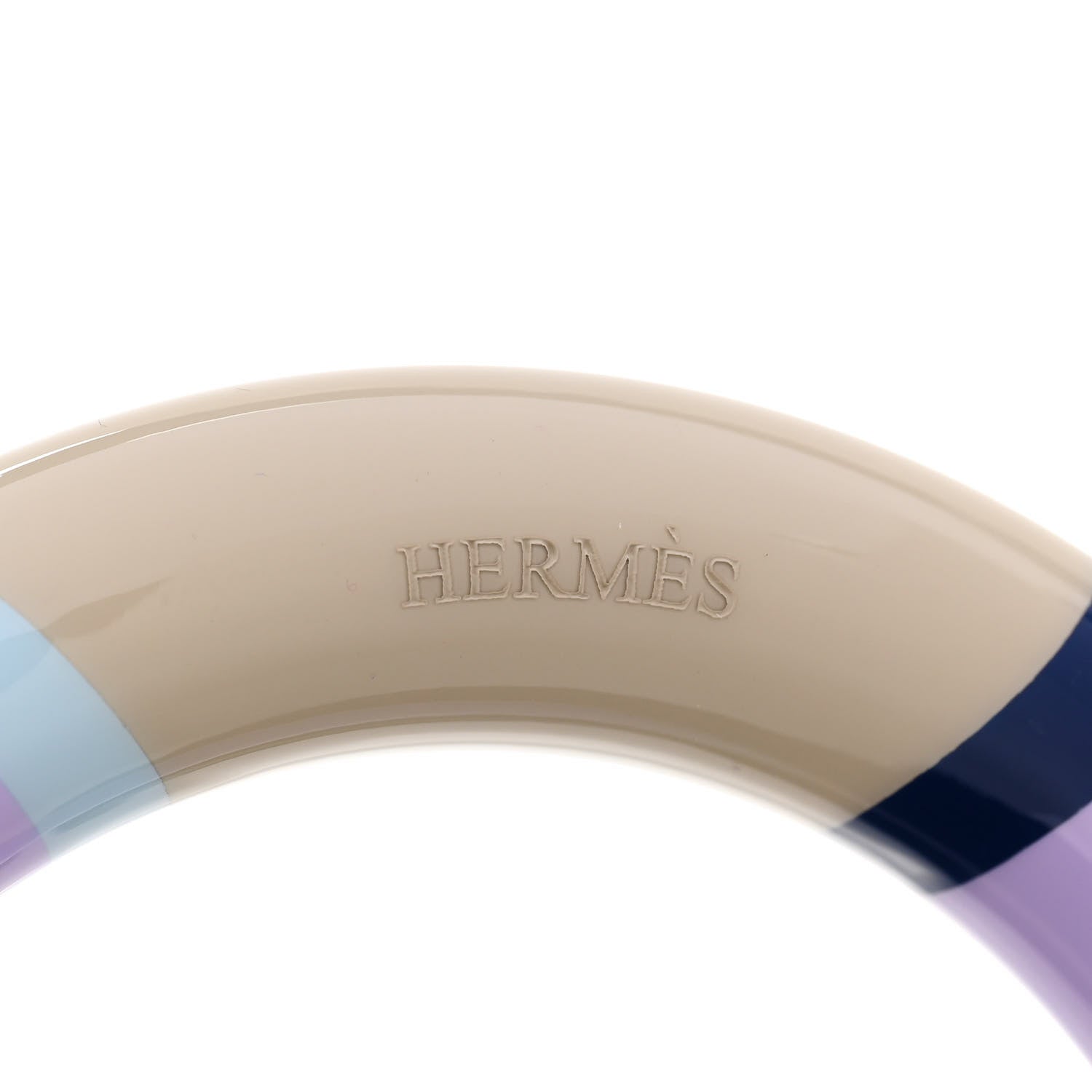 Hermes Lacquered Wood H Equipe GM Bangle Bracelet T2 Lilas 4 of 6