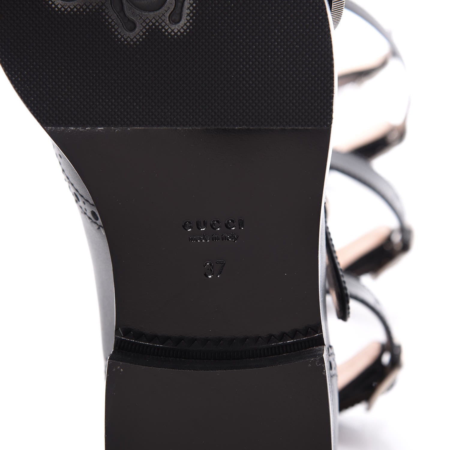 Gucci Calfskin Queercore Brogue Knee High Boots 37 Black 6 of 8