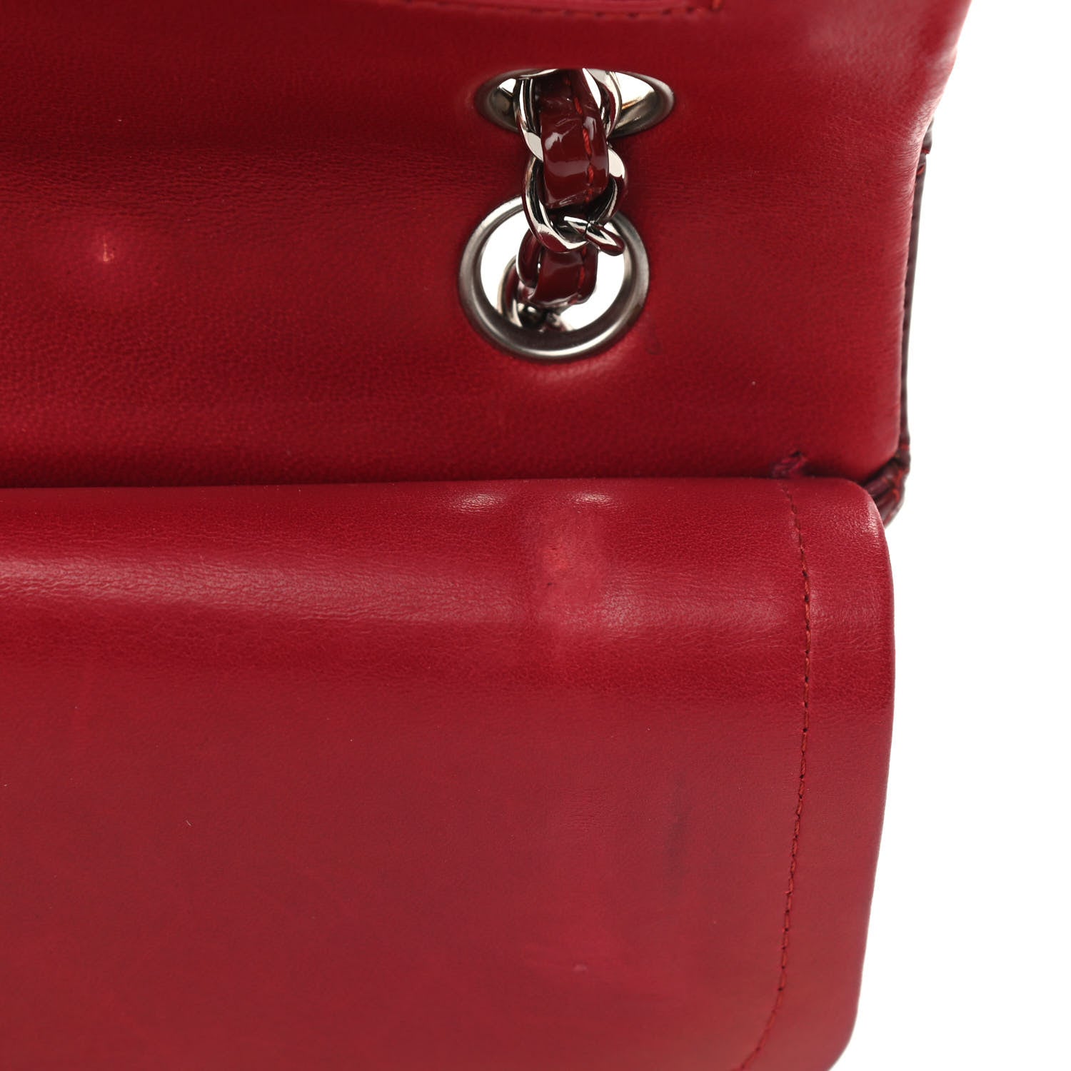 Chanel Patent Calfskin Quilted Medium Double Flap Dark Red 11 of 14