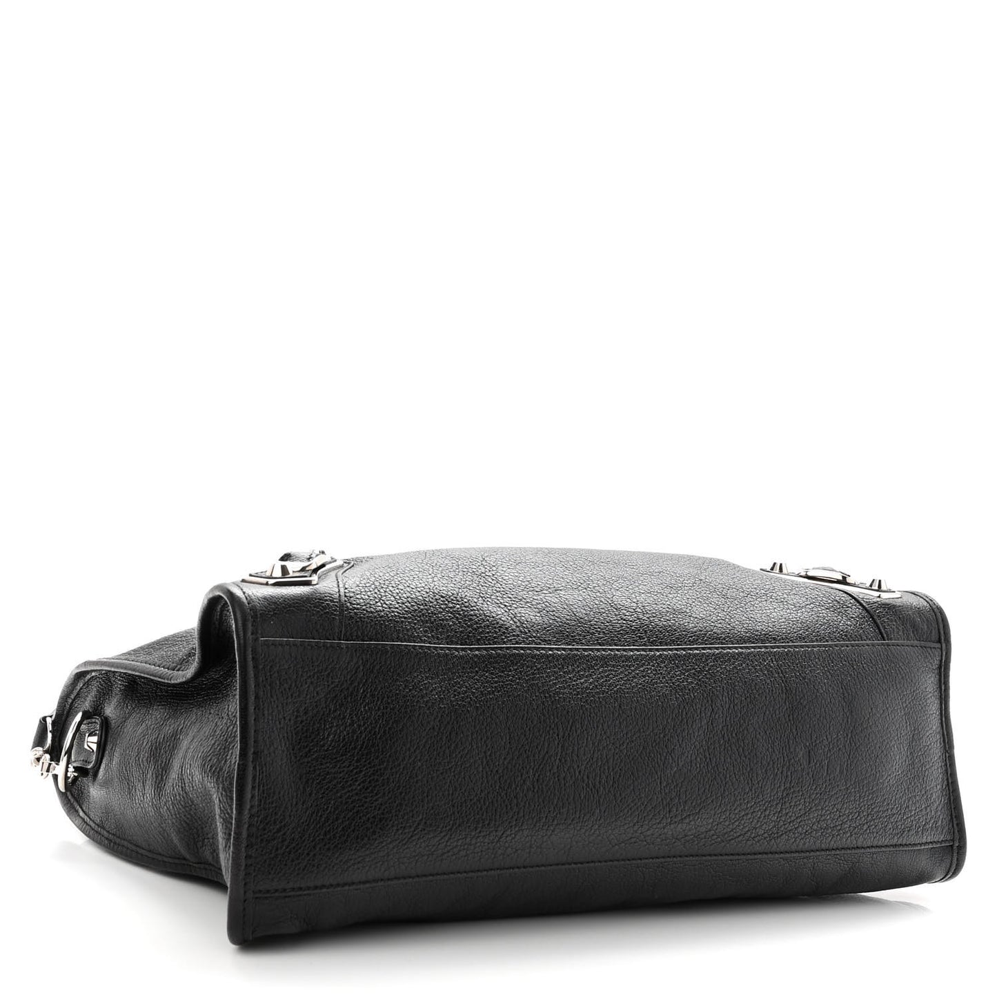 Chevre Silver Metallic Edge Hardware City Black