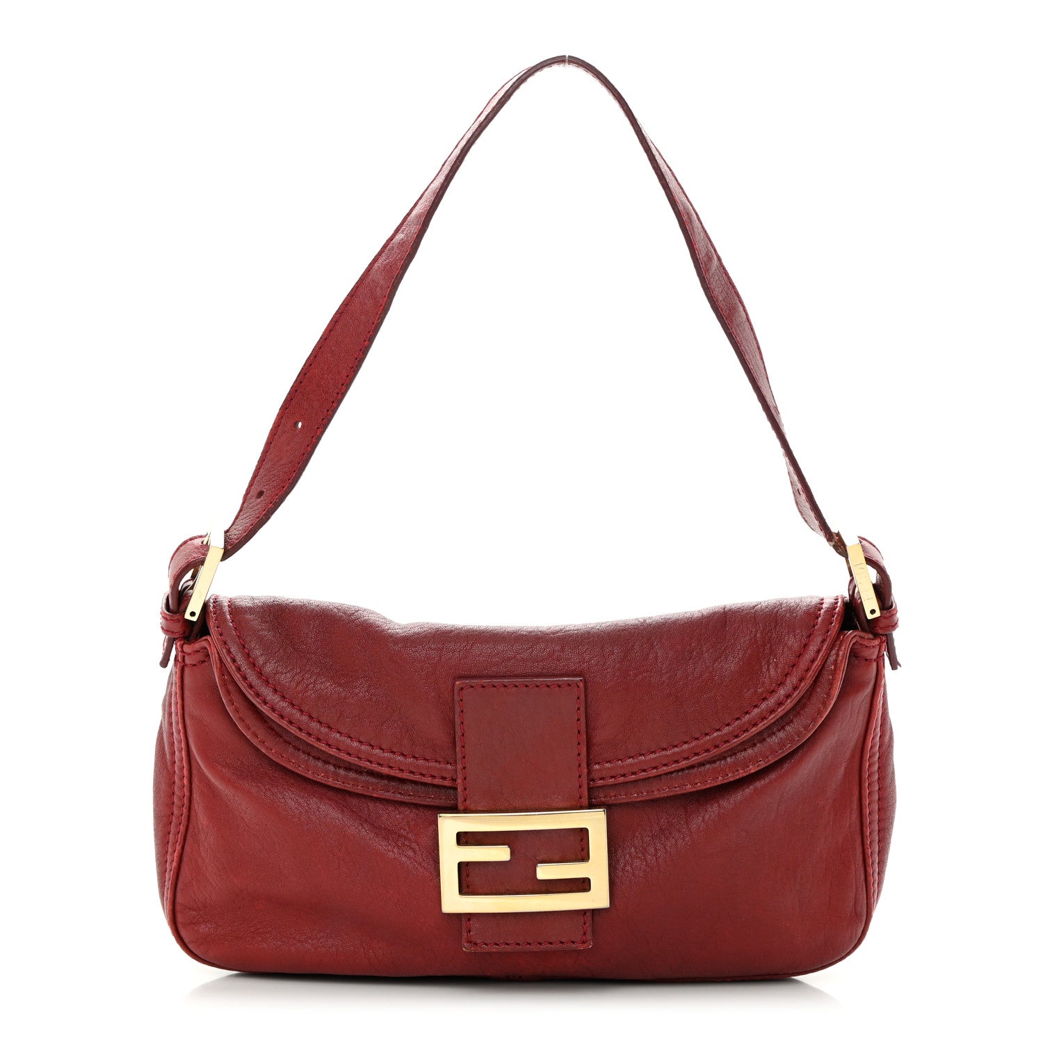 Fendi Calfskin Baguette Red 1 of 17