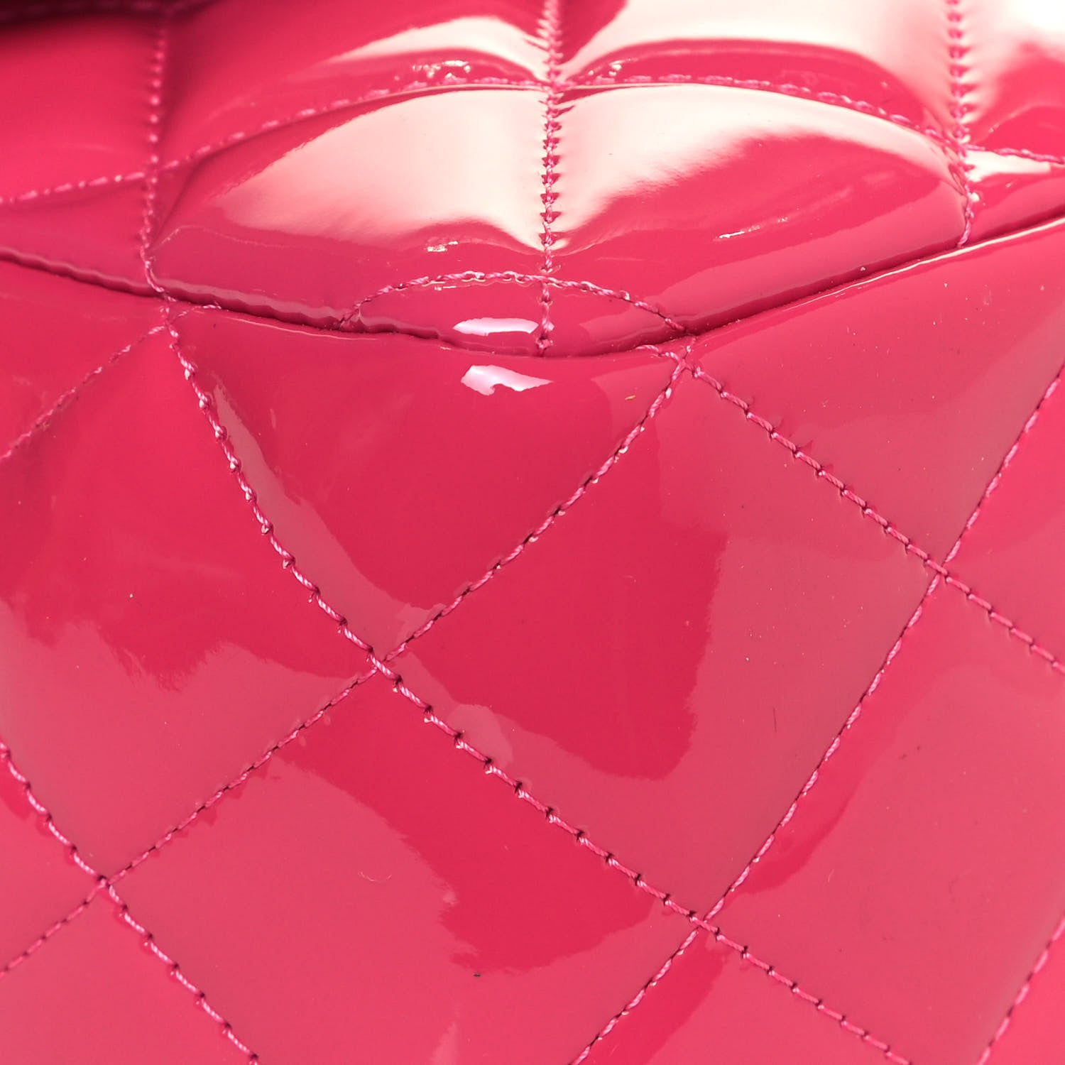Chanel Patent Quilted Jumbo Double Flap Fuchsia 8 of 14