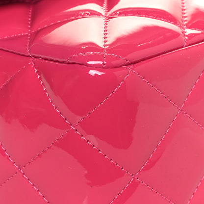 Chanel Patent Quilted Jumbo Double Flap Fuchsia 8 of 14