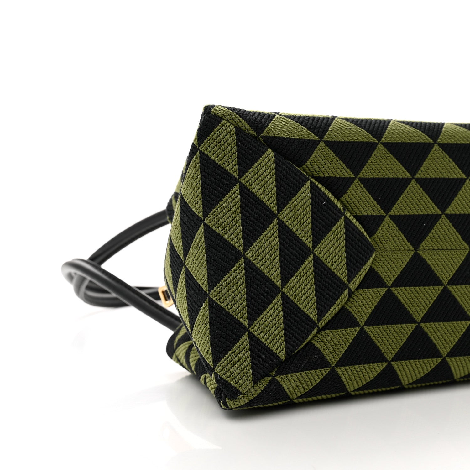 Prada Jacquard Triangolo Symbole Embroidered Small Shoulder Bag Black Edera 7 of 8