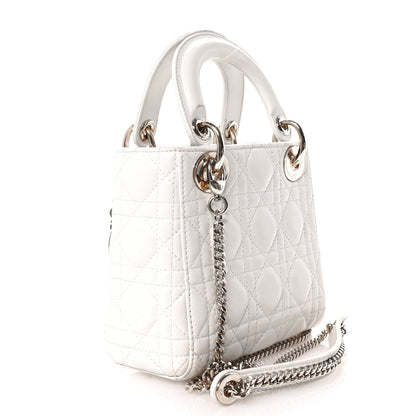 Christian Dior Lambskin Cannage Mini Lady Dior White 3 of 11