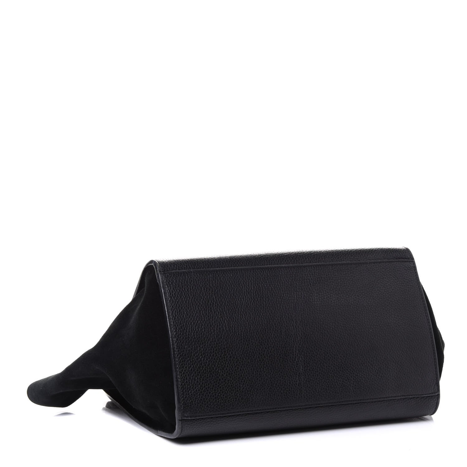 Celine Drummed Calfskin Suede Medium Trapeze Black 3 of 4