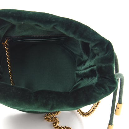 Gucci Velvet Matelasse Mini GG Marmont 2.0 Bucket Bag Dark Green 5 of 8