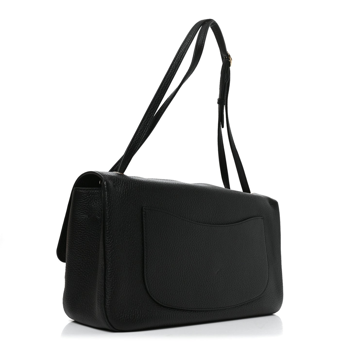 Grained Calfskin Small Souplissimo Maxi Flap Black