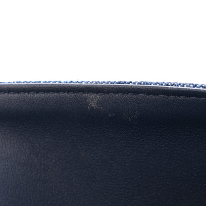 Chanel Printed Denim Quilted Medium Double Flap Dark Blue 11 of 13