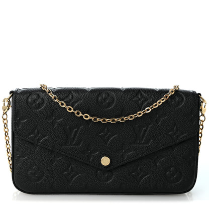 Louis Vuitton Empreinte Pochette Felicie Chain Wallet Black 1 of 11