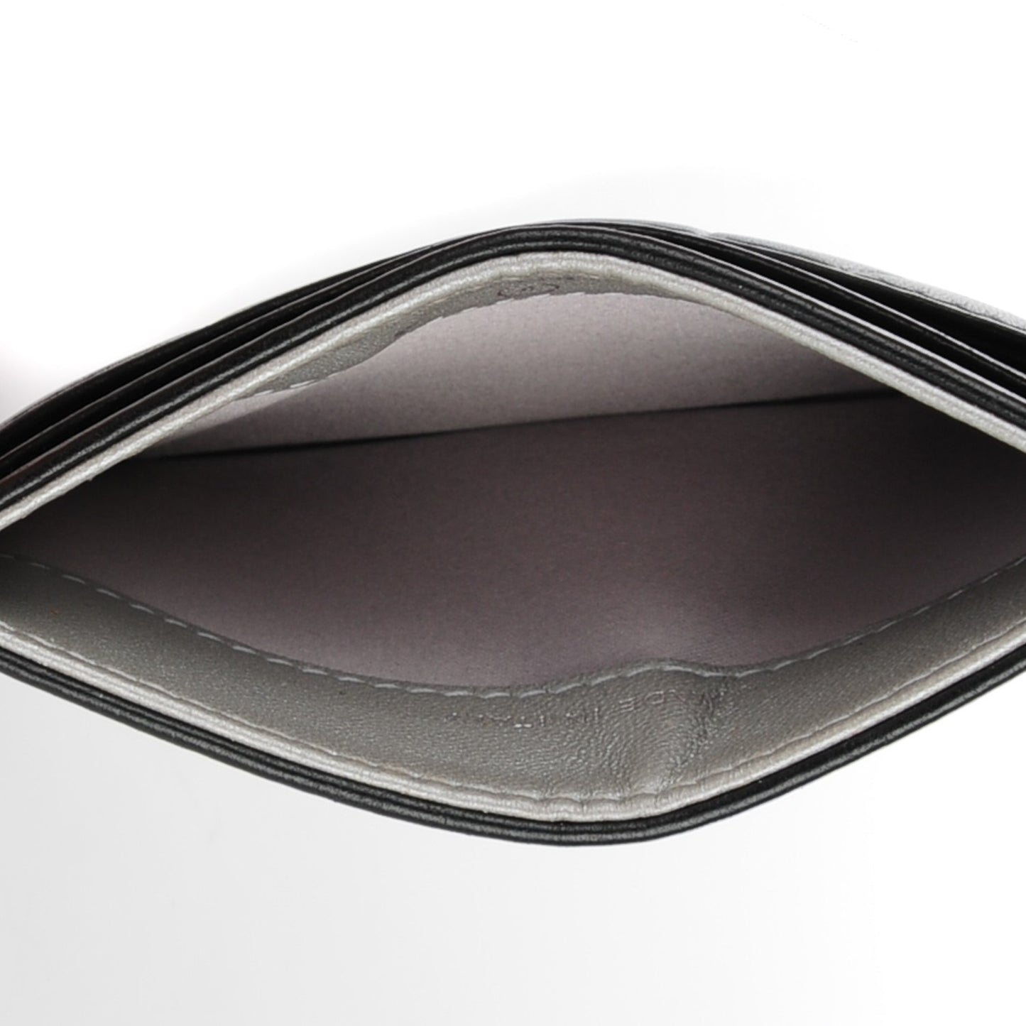 Lambskin Camellia Embossed Card Holder Black